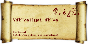 Várallyai Éva névjegykártya